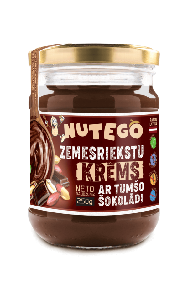 Nutego zemesriekstu krēms ar tumšo šokolādi 250g